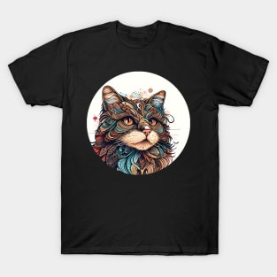 Lady Cat Boho Colorful Lover T-Shirt